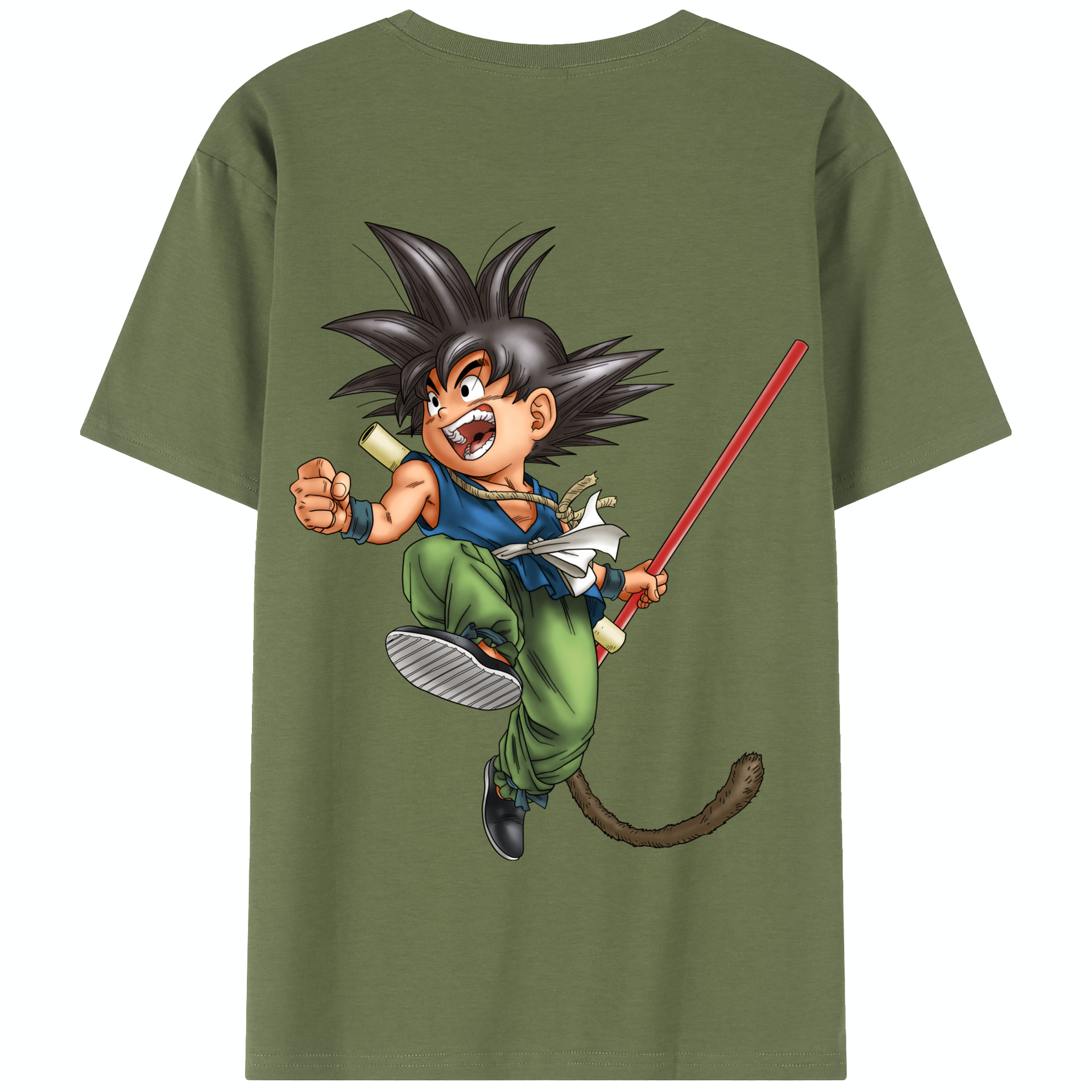 （画像用） ドラゴンボール 孫悟空（そん ごくう）Son Goku カカロット DRAGON BALL Kakarotto 綿100％半袖Tシャツ（背面プリント）